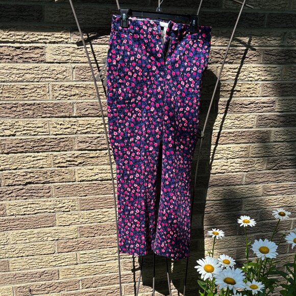 J.Crew NWT floral corduroy pants, size 2 - Picture 1 of 2